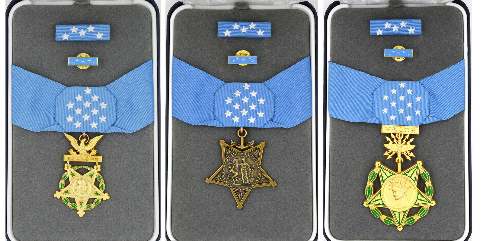US Orden Medal of Honor Set Army, Navy & Air Force / Ehrenmedaille des Kongresses – Museumsreplik Sammleranfertigung Reproduktion