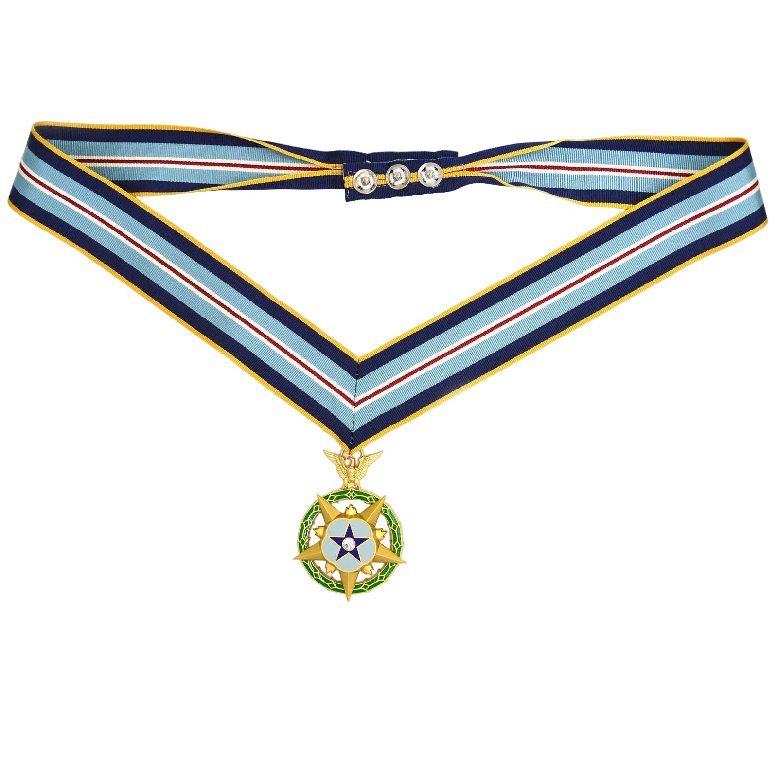Congressional Space Medal of Honor (US Space MOH) – „Kongress-Weltraum-Ehrenmedaille“ – Halsband-Version (Neck Ribbon) – mit Etui – Sammleranfertigung (Replik / Nachfertigung / Museum Replica)