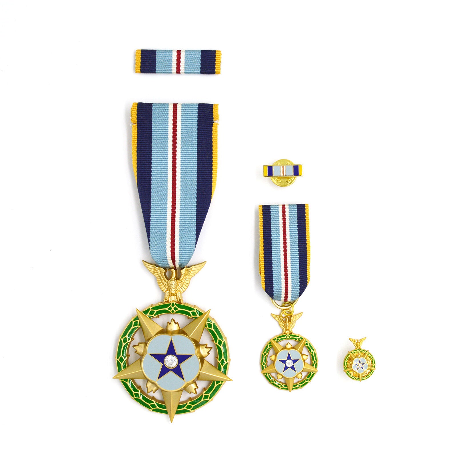 U.S. Congressional Space Medal of Honor (US Space MOH) Kongress-Weltraum-Ehrenmedaille – Kurzband / Short Ribbon Version – mit Etui – Sammleranfertigung (Replik / Nachfertigung / Museum Replica)
