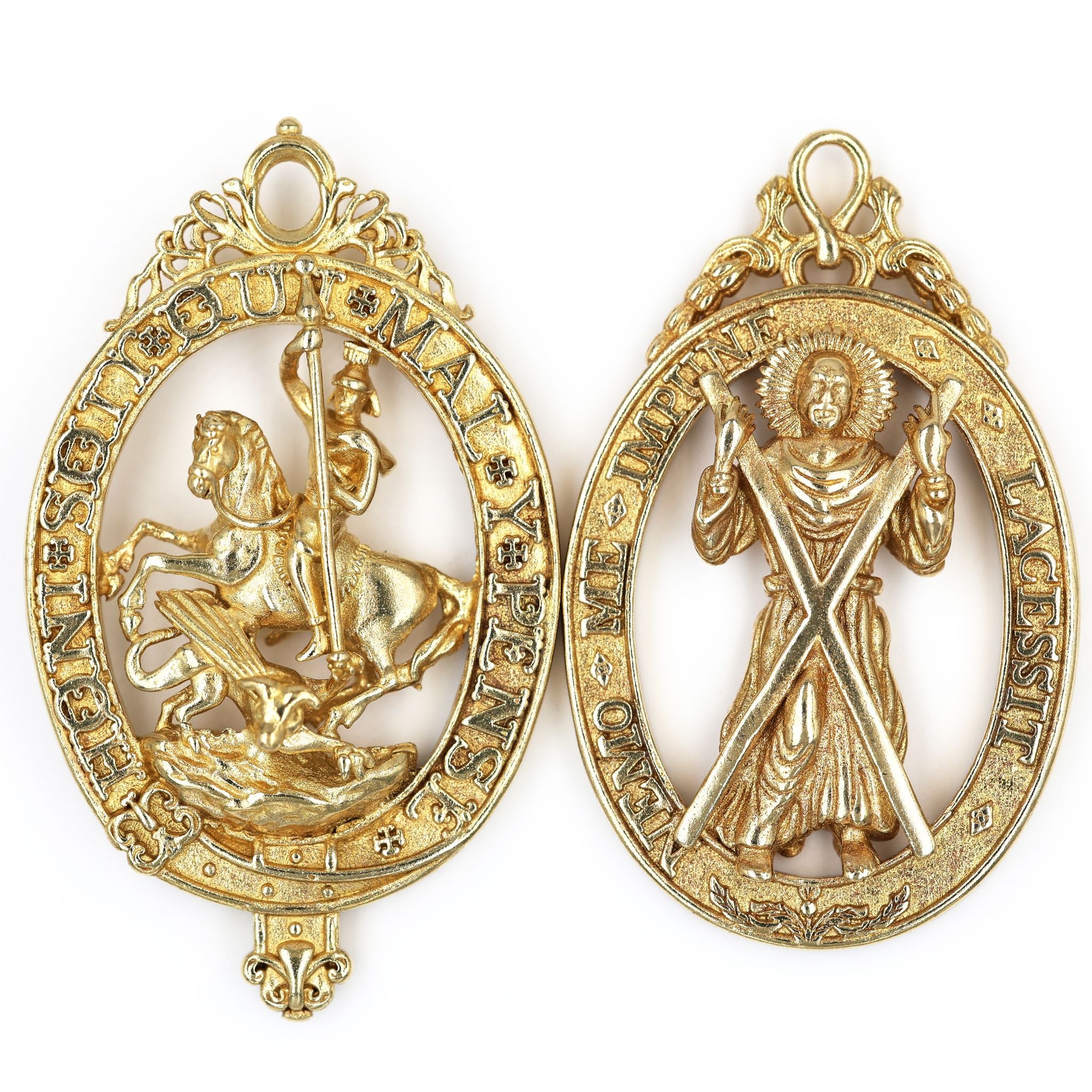 2 Stück Britische Hosenbandorden & Distelorden Anhänger Messing Replik Sammleranfertifung