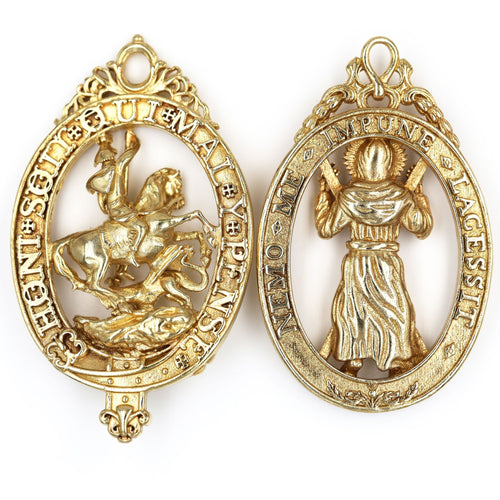 2 Stück Britische Hosenbandorden & Distelorden Anhänger Messing Replik Sammleranfertifung