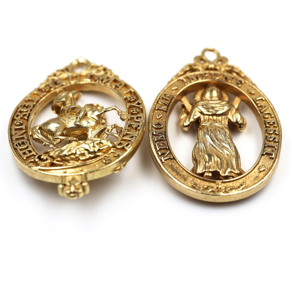 2 Stück Britische Hosenbandorden & Distelorden Anhänger Messing Replik Sammleranfertifung