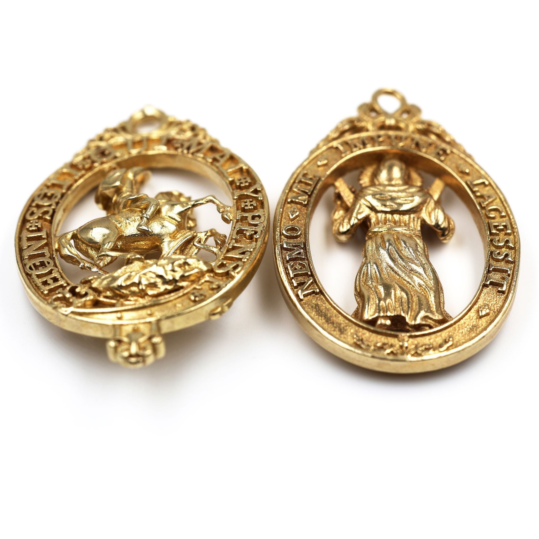 2 Stück Britische Hosenbandorden & Distelorden Anhänger Messing Replik Sammleranfertifung