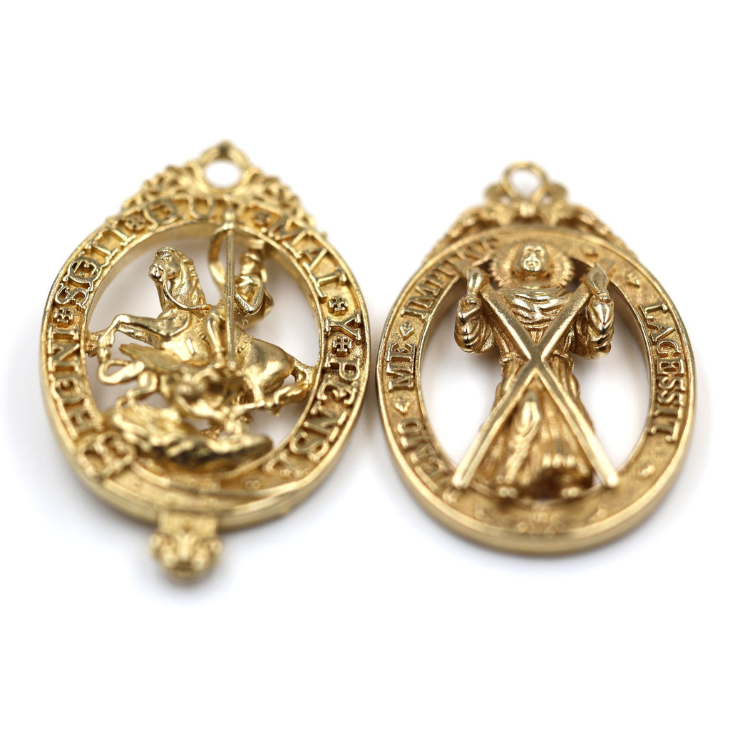 2 Stück Britische Hosenbandorden & Distelorden Anhänger Messing Replik Sammleranfertifung