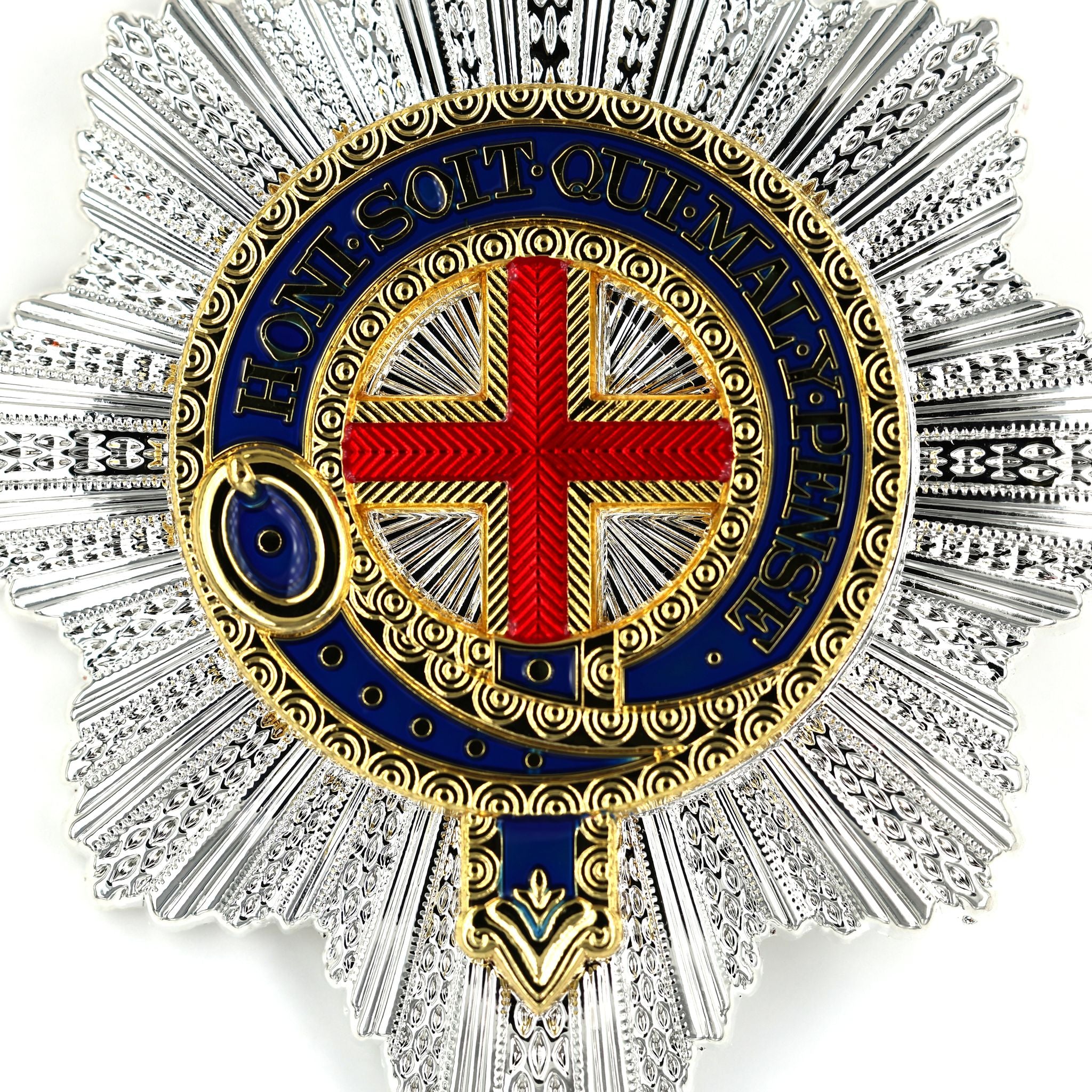 Order of the Garter Stern (UK) – „Hosenbandorden“ Sternabzeichen – Sammleranfertigung (Replik) – Messing mit Emaille