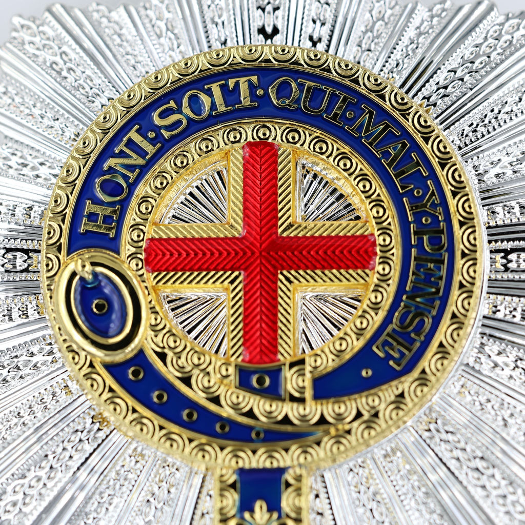 Order of the Garter Stern (UK) – „Hosenbandorden“ Sternabzeichen – Sammleranfertigung (Replik) – Messing mit Emaille