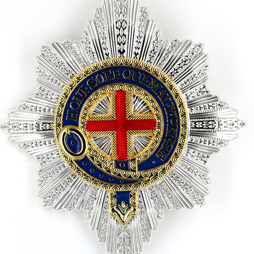 Order of the Garter Stern (UK) – „Hosenbandorden“ Sternabzeichen – Sammleranfertigung (Replik) – Messing mit Emaille