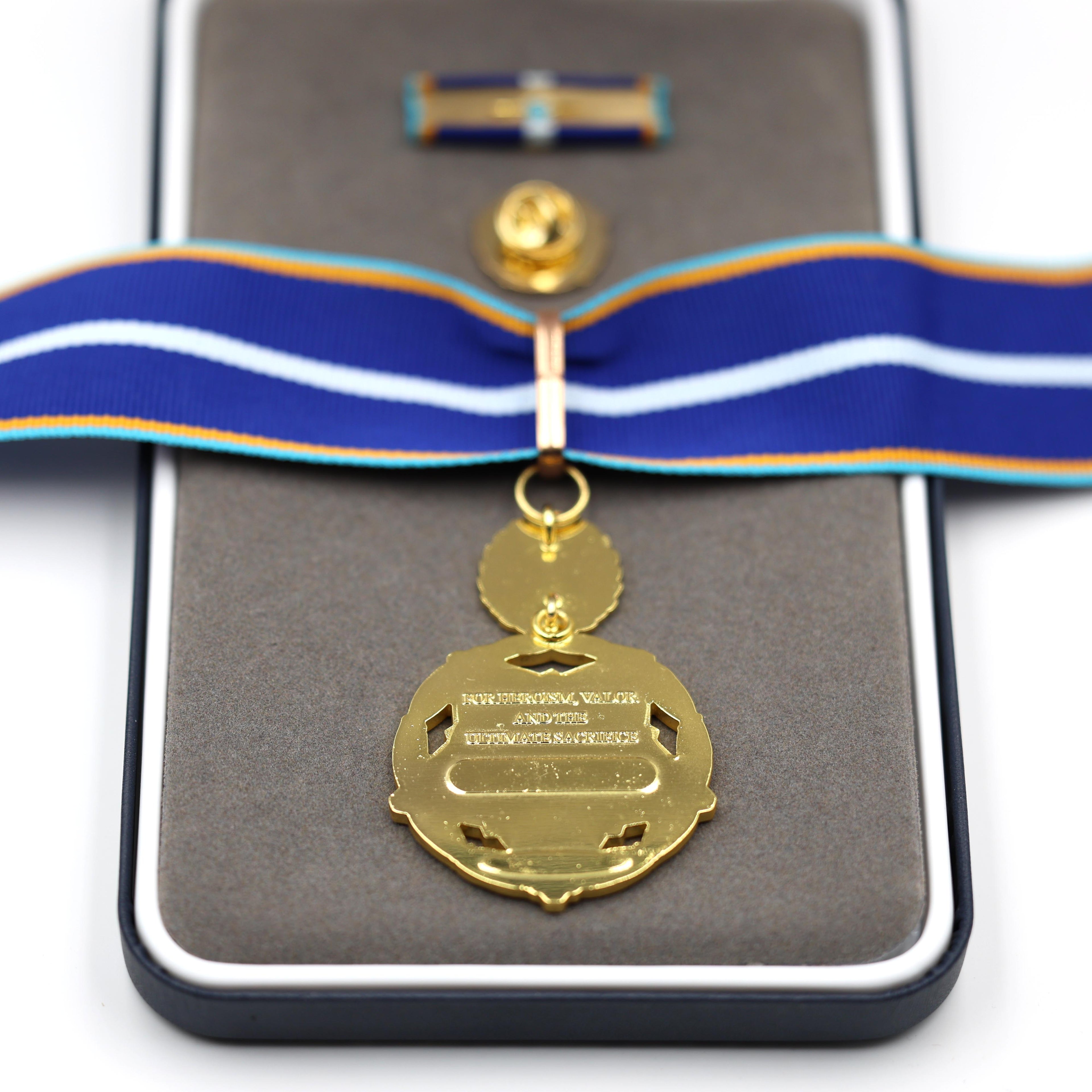 USA 9/11 Heroes Medal of Valor – Tapferkeitsmedaille der 9/11-Helden – Komplettes Präsentations-Set (Replik) – mit Etui