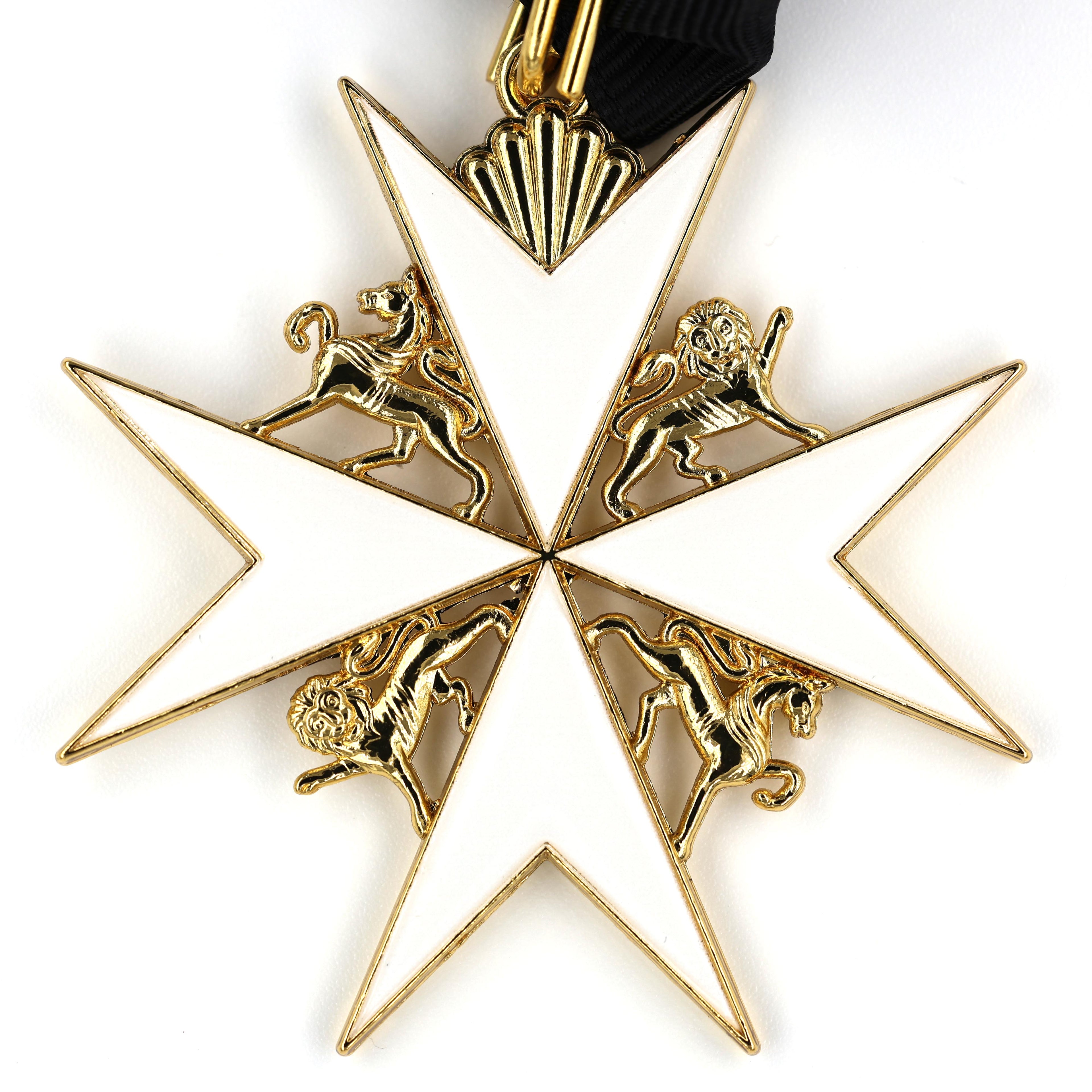 Johanniterorden Kommandeurkreuz am Halsband / Order of St John Knight Commander’s Cross (Neck Ribbon, Black) – Replik (Sammleranfertigung)