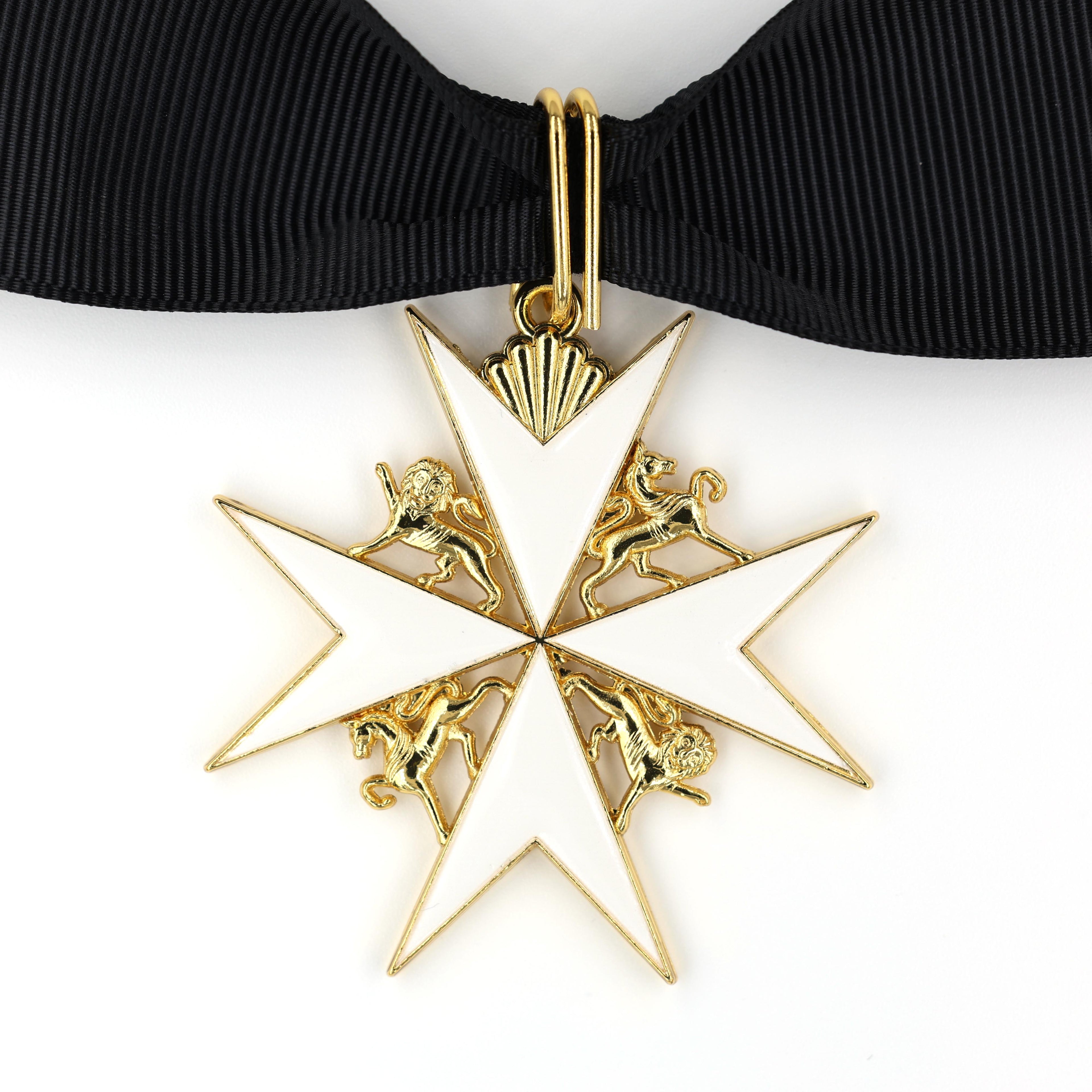 Johanniterorden Kommandeurkreuz am Halsband / Order of St John Knight Commander’s Cross (Neck Ribbon, Black) – Replik (Sammleranfertigung)