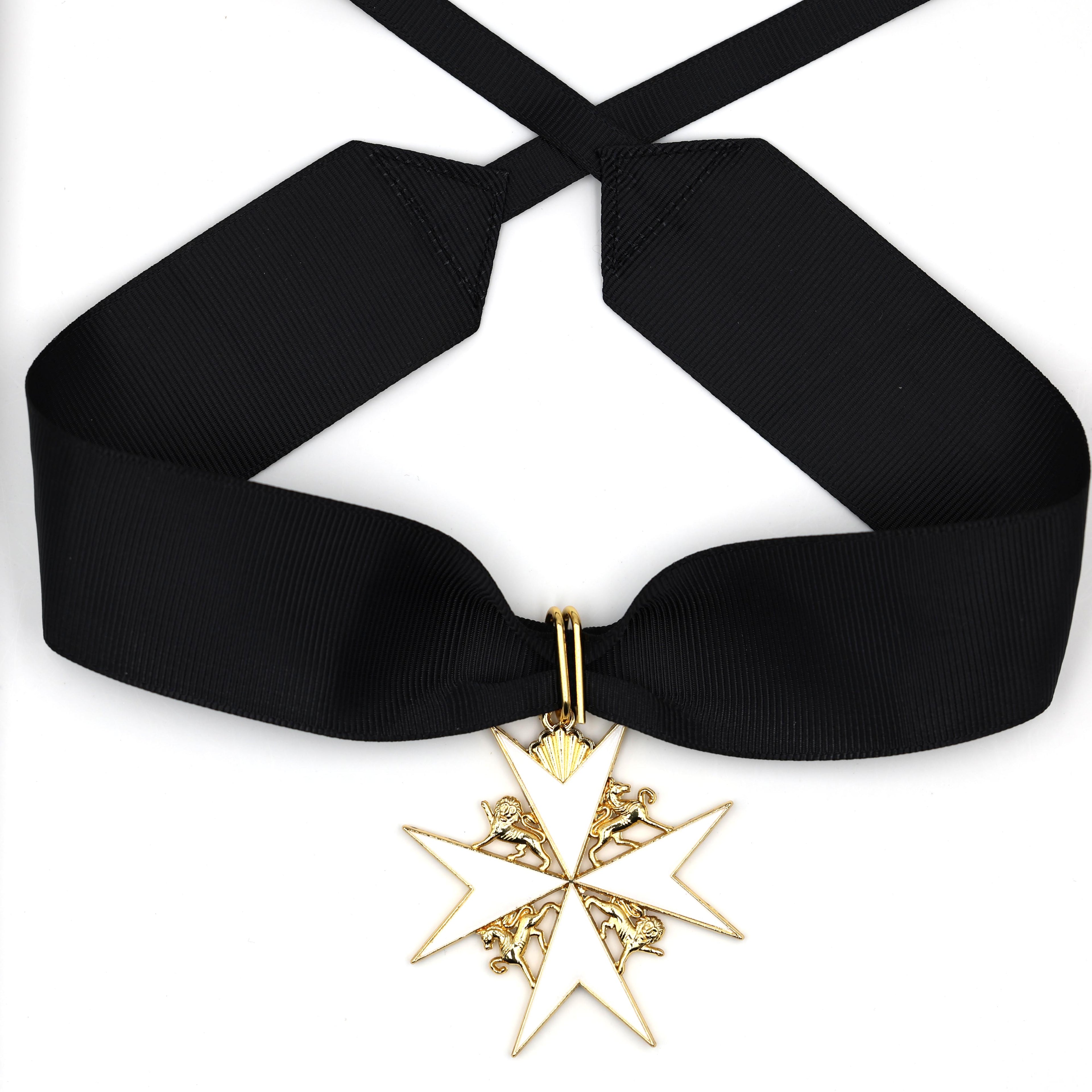 Johanniterorden Kommandeurkreuz am Halsband / Order of St John Knight Commander’s Cross (Neck Ribbon, Black) – Replik (Sammleranfertigung)
