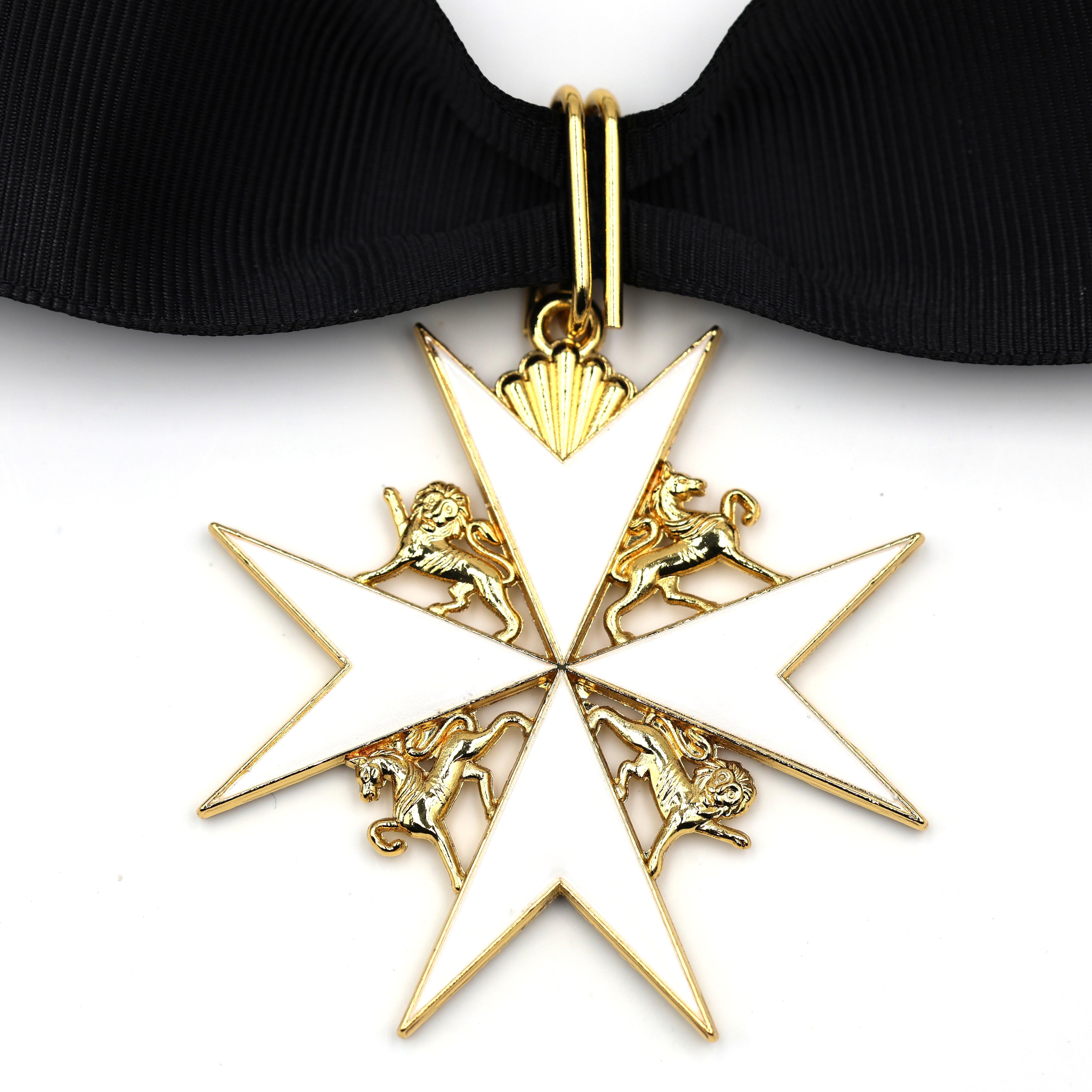 Johanniterorden Kommandeurkreuz am Halsband / Order of St John Knight Commander’s Cross (Neck Ribbon, Black) – Replik (Sammleranfertigung)