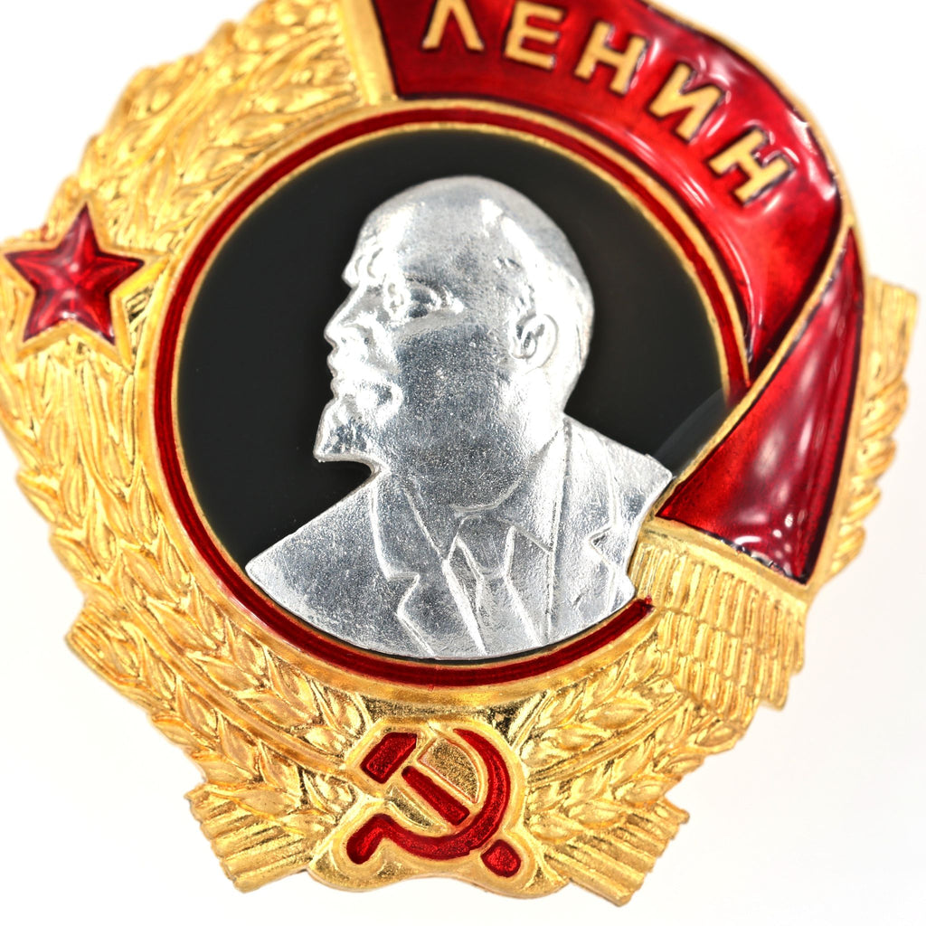 Leninorden Typ 3 (1936–1943) – Lenin-Porträt aus 925 Sterling Silber – vergoldete Basis – Emaille – Replik (Sammleranfertigung)