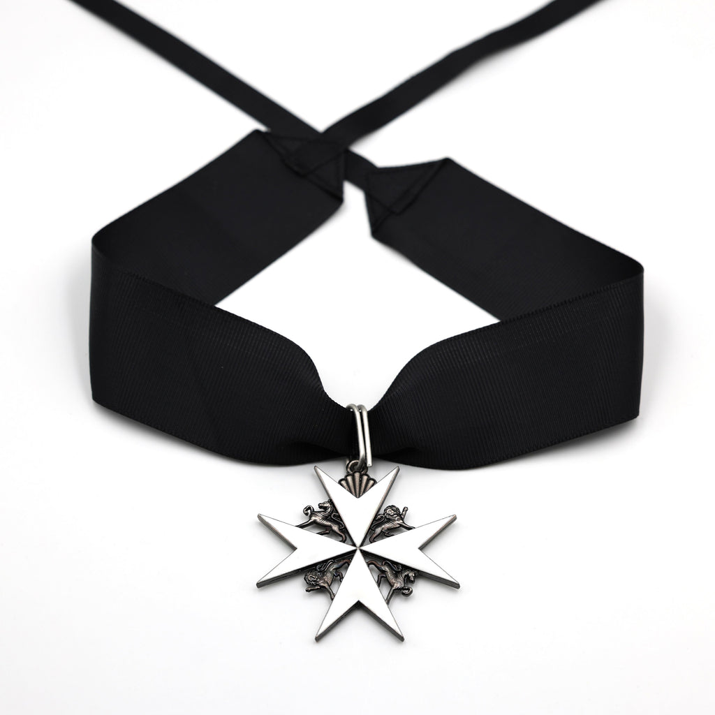 Johanniterorden Kommandeurkreuz am Halsband (Silber) / Order of St. John Knight Commander’s Cross (Neck Ribbon, Silver) – Replik (Sammleranfertigung)