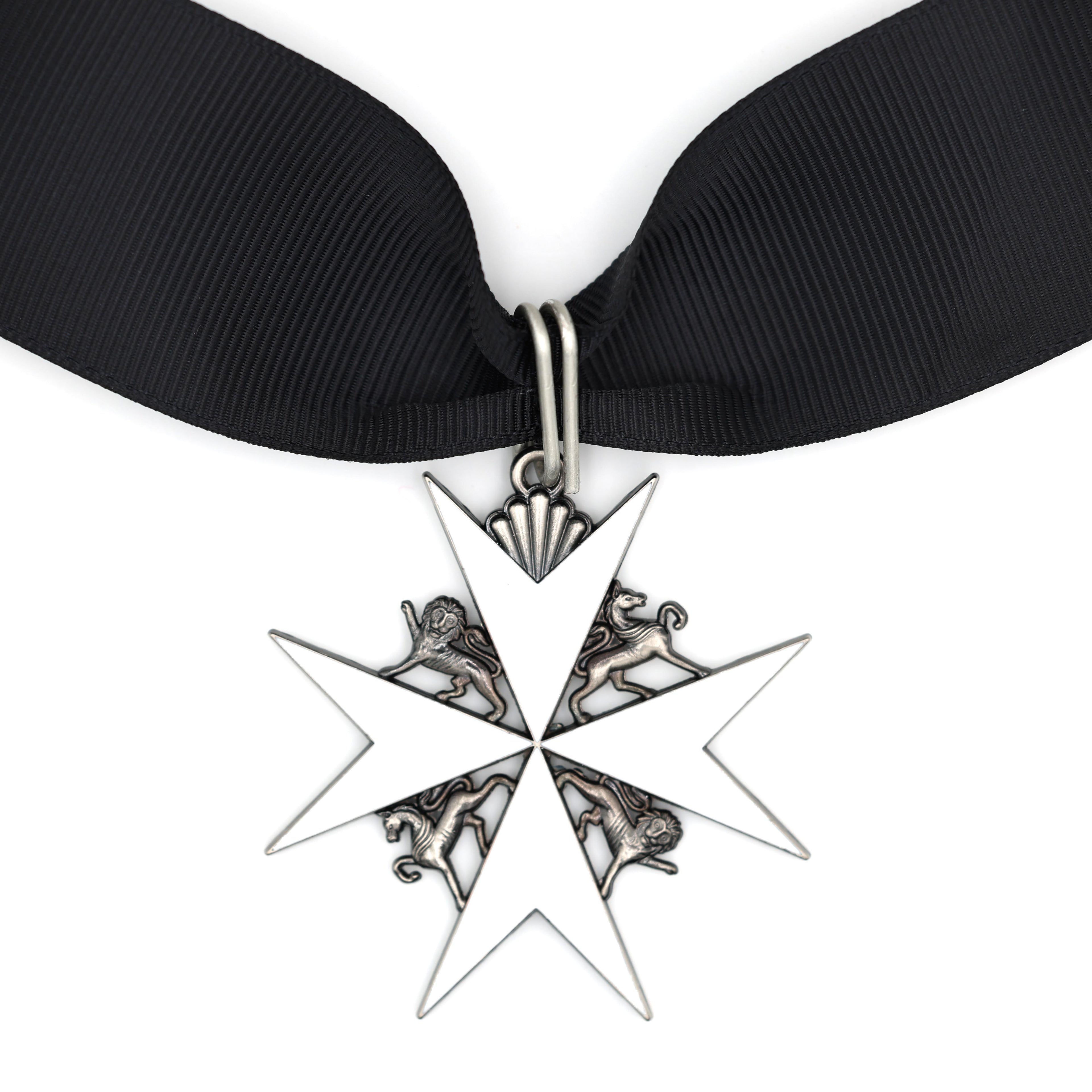 Johanniterorden Kommandeurkreuz am Halsband (Silber) / Order of St. John Knight Commander’s Cross (Neck Ribbon, Silver) – Replik (Sammleranfertigung)
