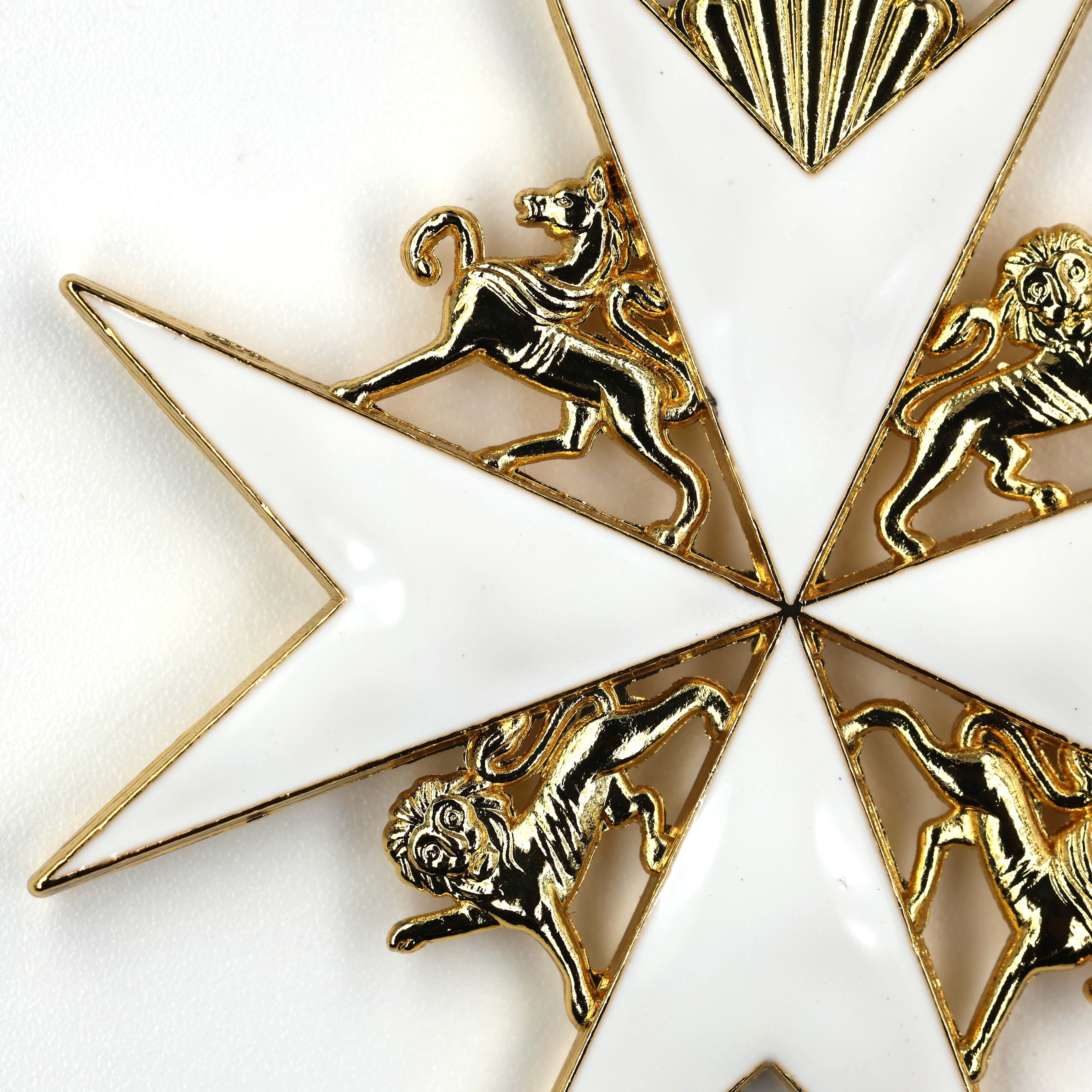 Johanniterorden Abzeichen / Order of St John Officer Class Badge – Malteserkreuz (Maltese Cross) & schwarzes Band – Replik (Sammleranfertigung)