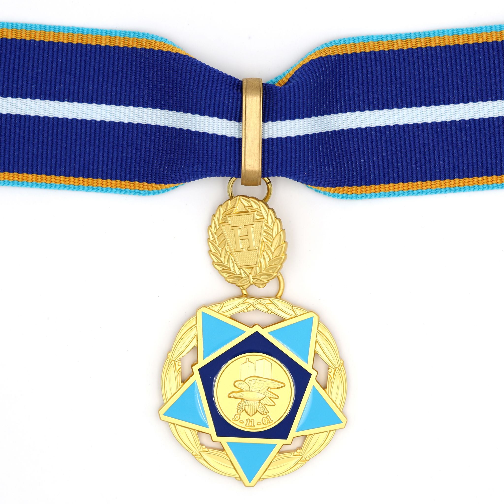 USA 9/11 Heroes Medal of Valor – „Tapferkeitsmedaille der 9/11-Helden“ – Halsband-Ausführung – Sammleranfertigung (Replik)