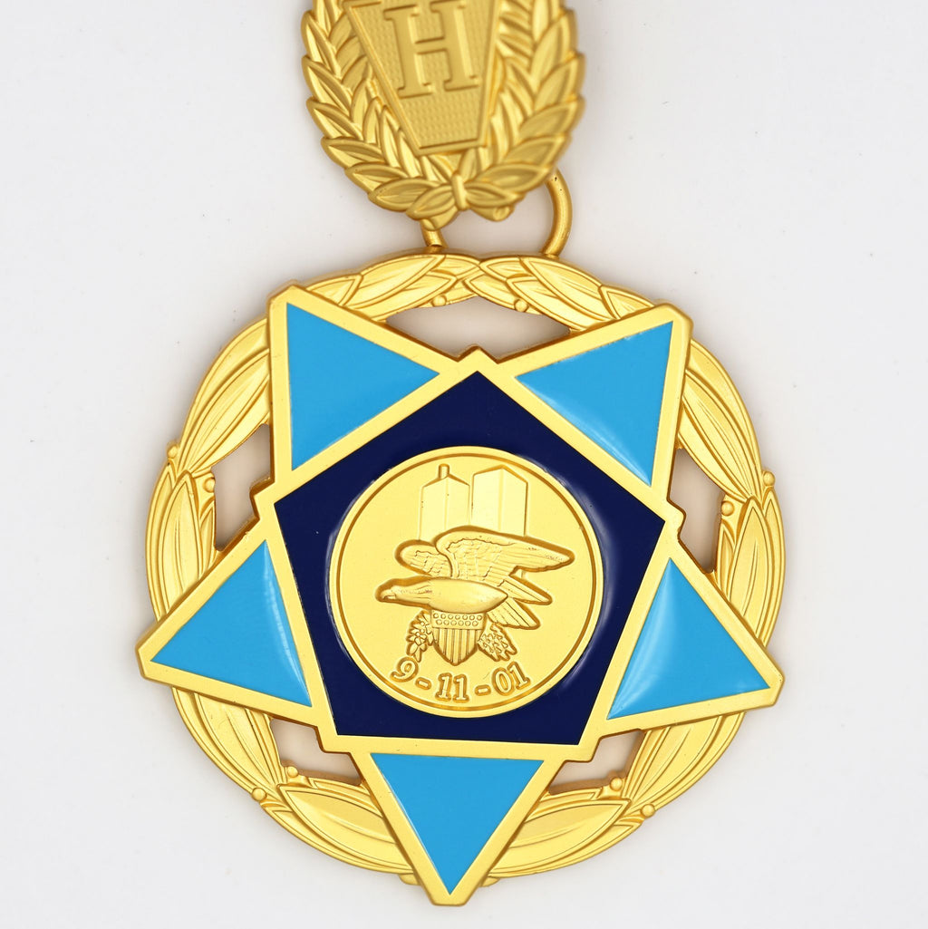 USA 9/11 Heroes Medal of Valor – „Tapferkeitsmedaille der 9/11-Helden“ – Halsband-Ausführung – Sammleranfertigung (Replik)