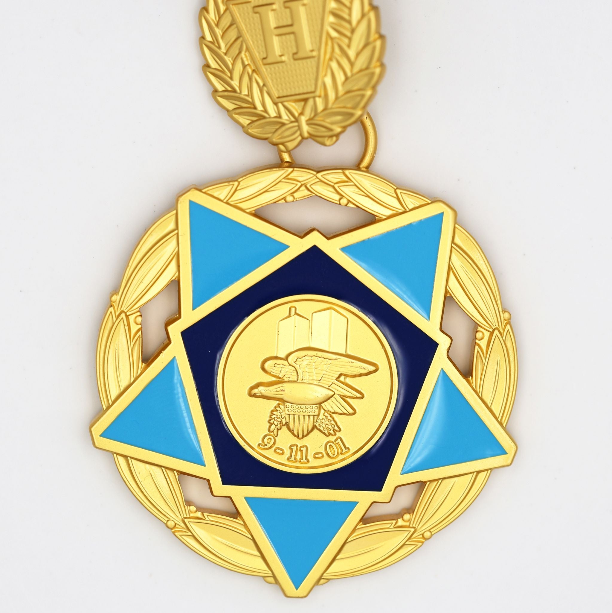 USA 9/11 Heroes Medal of Valor – „Tapferkeitsmedaille der 9/11-Helden“ – Halsband-Ausführung – Sammleranfertigung (Replik)