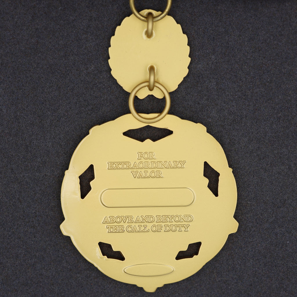 Public Safety Medal of Valor (USA) – „Tapferkeitsmedaille für Einsatzkräfte“ – Komplettset mit Etui – Sammleranfertigung (Replik)