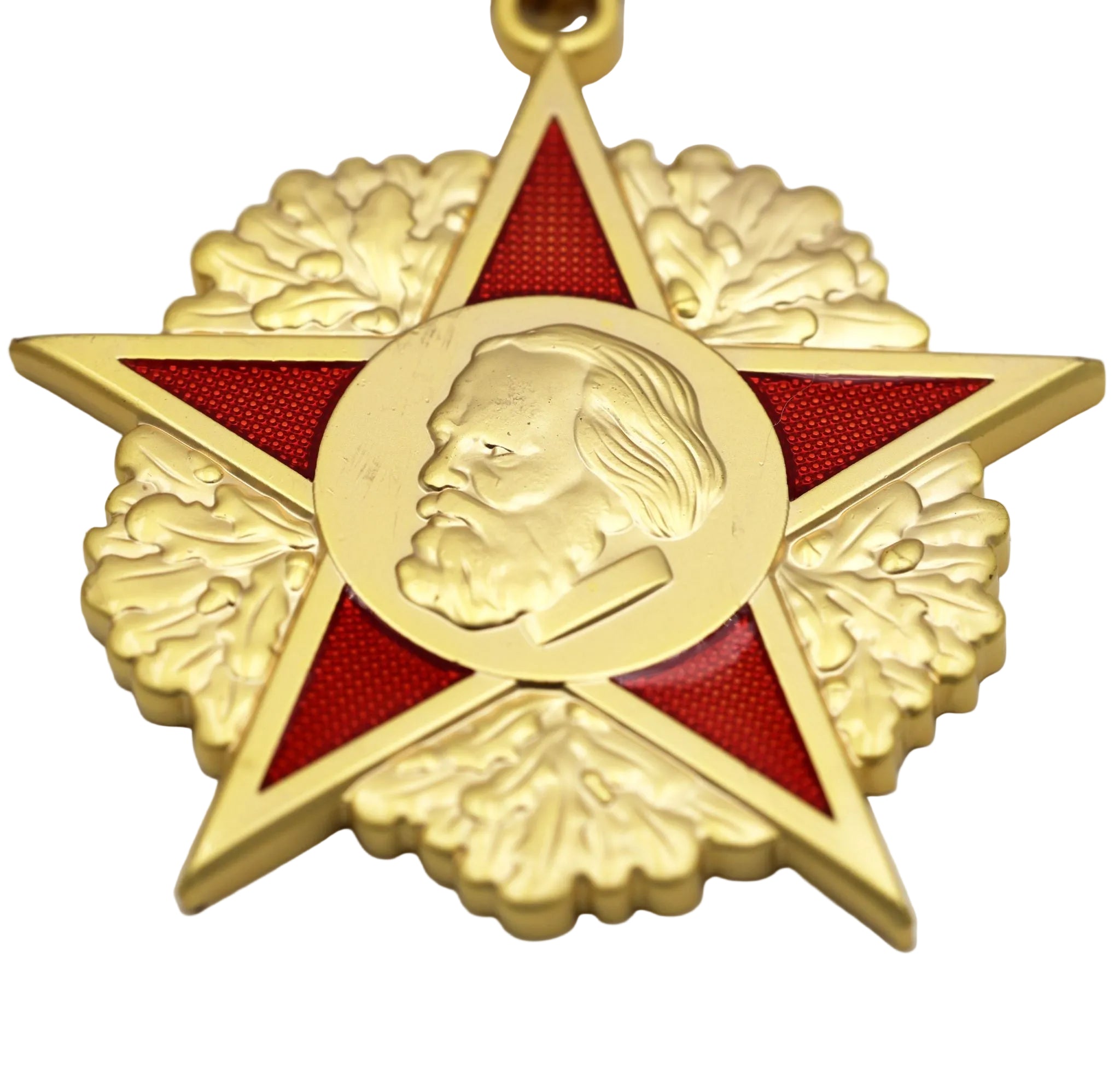 DDR 3er-Set – Scharnhorst-Orden (Scharnhorst Order) + Held der DDR (Hero of the GDR) + Karl-Marx-Orden (Order of Karl Marx) – Sammleranfertigungen in Vollgröße, Messing