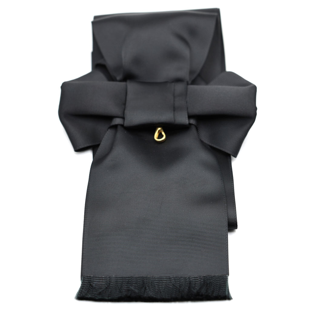 Britischer Orden des Heiligen Johannes von Jerusalem – Schwarze Zeremonialschärpe im Schleifenstil / UK Order of St John Black Sash Only Ceremonial Sash Bow Style Replica – Sammleranfertigung