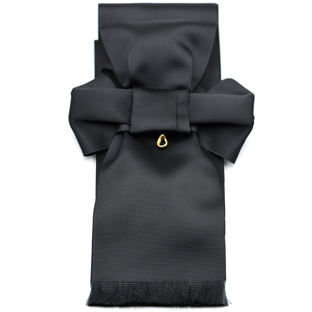 Britischer Orden des Heiligen Johannes von Jerusalem – Schwarze Zeremonialschärpe im Schleifenstil / UK Order of St John Black Sash Only Ceremonial Sash Bow Style Replica – Sammleranfertigung