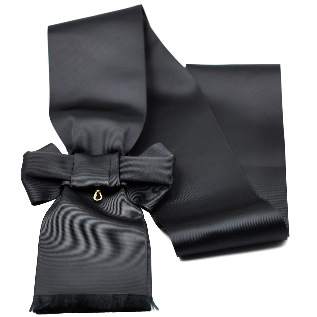 Britischer Orden des Heiligen Johannes von Jerusalem – Schwarze Zeremonialschärpe im Schleifenstil / UK Order of St John Black Sash Only Ceremonial Sash Bow Style Replica – Sammleranfertigung