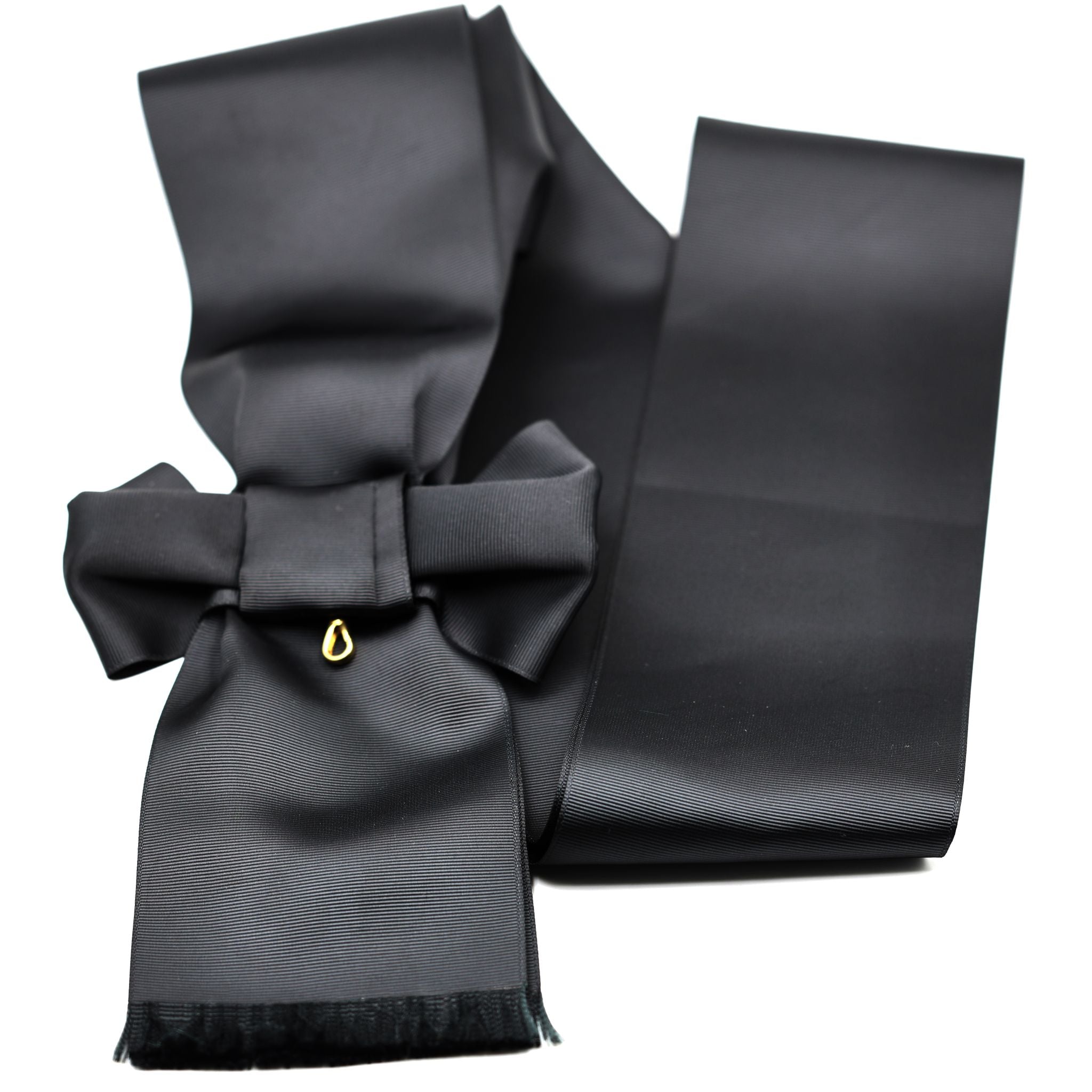 Britischer Orden des Heiligen Johannes von Jerusalem – Schwarze Zeremonialschärpe im Schleifenstil / UK Order of St John Black Sash Only Ceremonial Sash Bow Style Replica – Sammleranfertigung