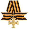 Russisches Kaiserreich – St.-Georgs-Kreuz 1. Klasse (Nikolaus II.) – Messing-Reproduktion mit Schleifenband