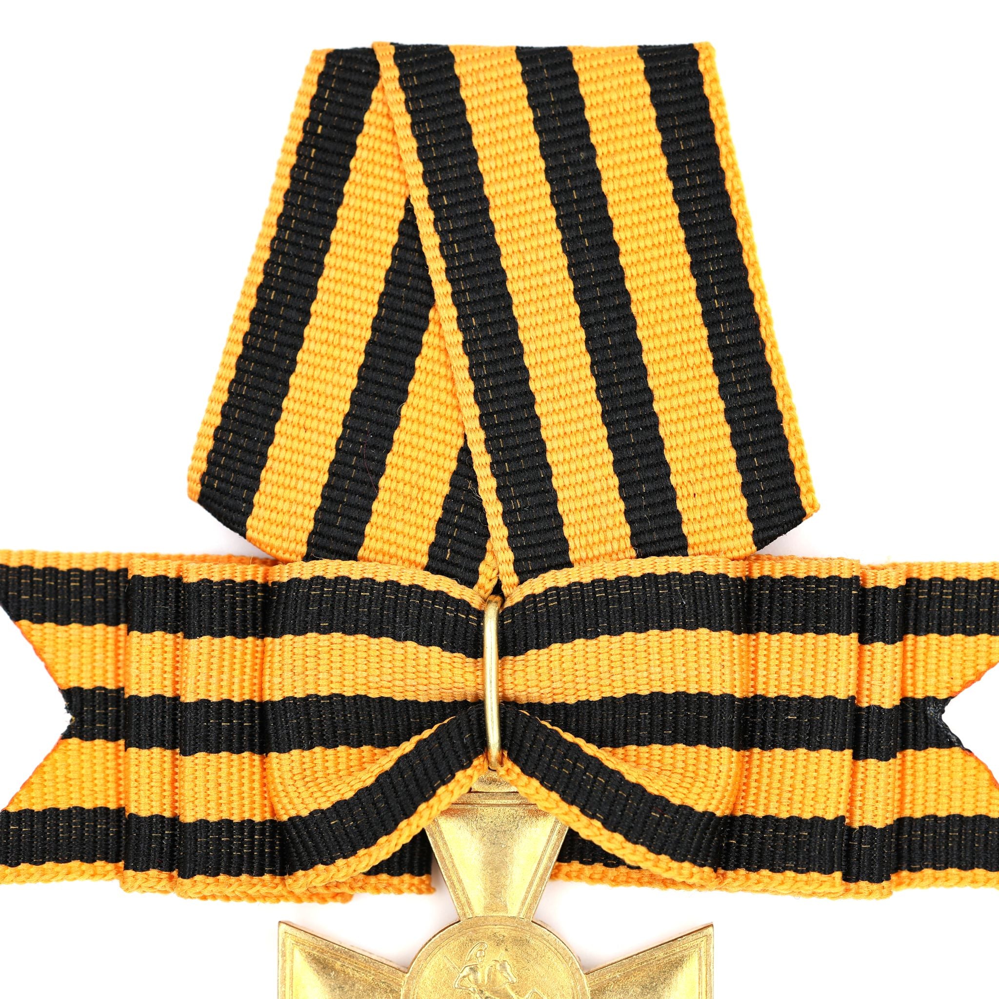 Russisches Kaiserreich – St.-Georgs-Kreuz 1. Klasse (Nikolaus II.) – Messing-Reproduktion mit Schleifenband