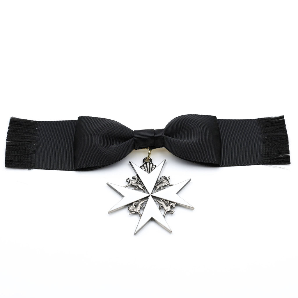 Britischer Johanniterorden – Damen-Schleifenabzeichen einer Dame der Gnade / UK British Order of St John Lady of Grace Bow Badge Replica – Sammleranfertigung