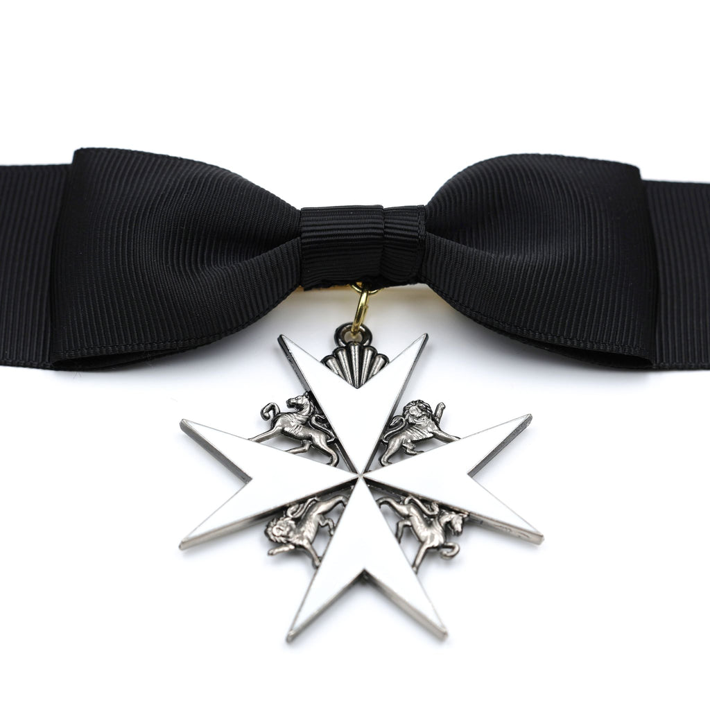 Britischer Johanniterorden – Damen-Schleifenabzeichen einer Dame der Gnade / UK British Order of St John Lady of Grace Bow Badge Replica – Sammleranfertigung