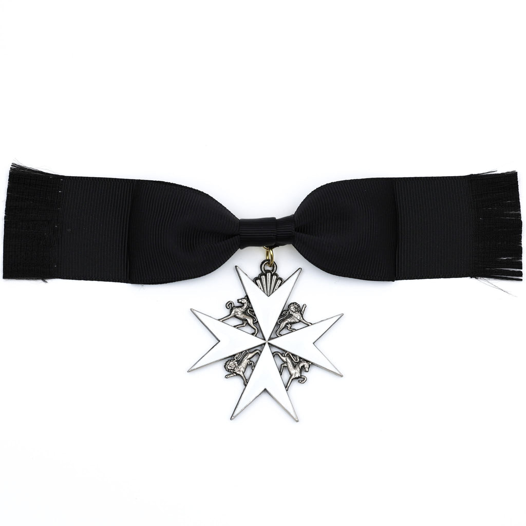Britischer Johanniterorden – Damen-Schleifenabzeichen einer Dame der Gnade / UK British Order of St John Lady of Grace Bow Badge Replica – Sammleranfertigung