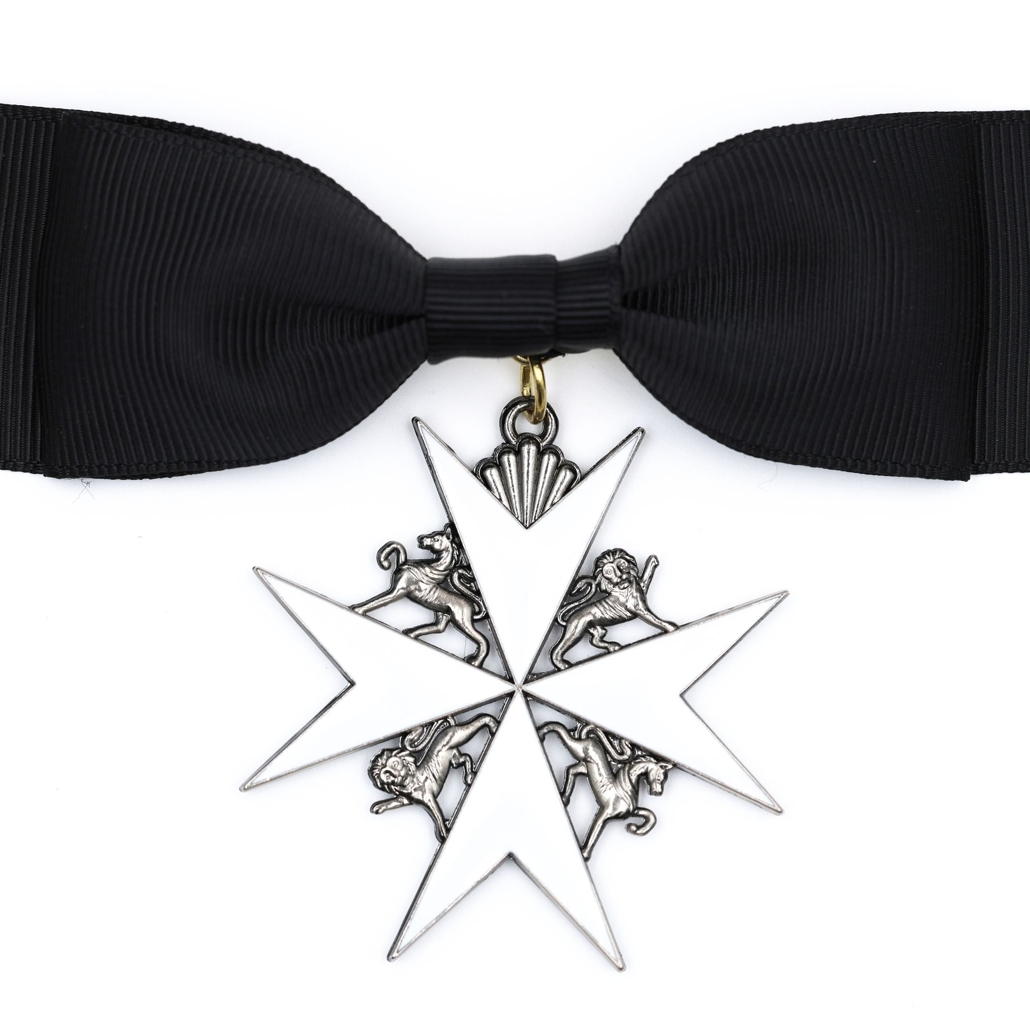 Britischer Johanniterorden – Damen-Schleifenabzeichen einer Dame der Gnade / UK British Order of St John Lady of Grace Bow Badge Replica – Sammleranfertigung