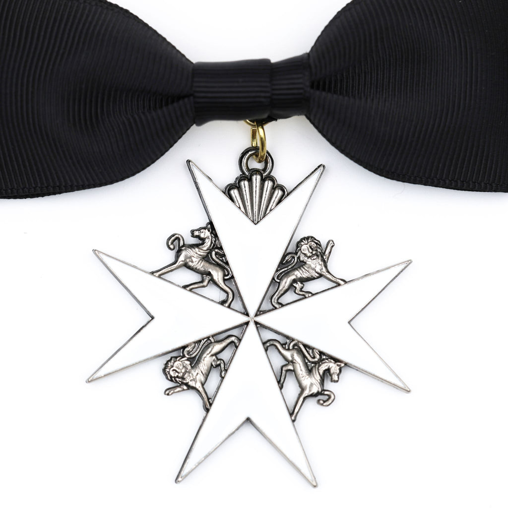 Britischer Johanniterorden – Damen-Schleifenabzeichen einer Dame der Gnade / UK British Order of St John Lady of Grace Bow Badge Replica – Sammleranfertigung