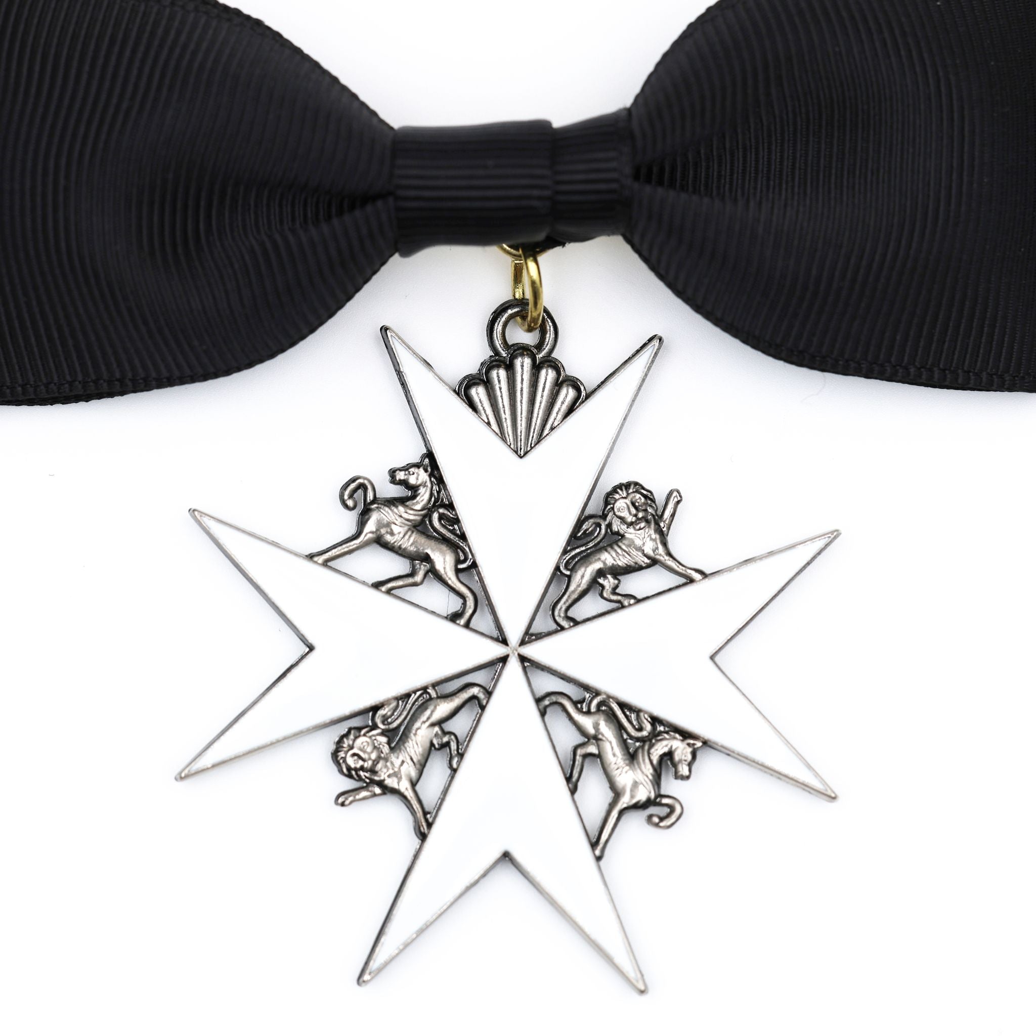 Britischer Johanniterorden – Damen-Schleifenabzeichen einer Dame der Gnade / UK British Order of St John Lady of Grace Bow Badge Replica – Sammleranfertigung