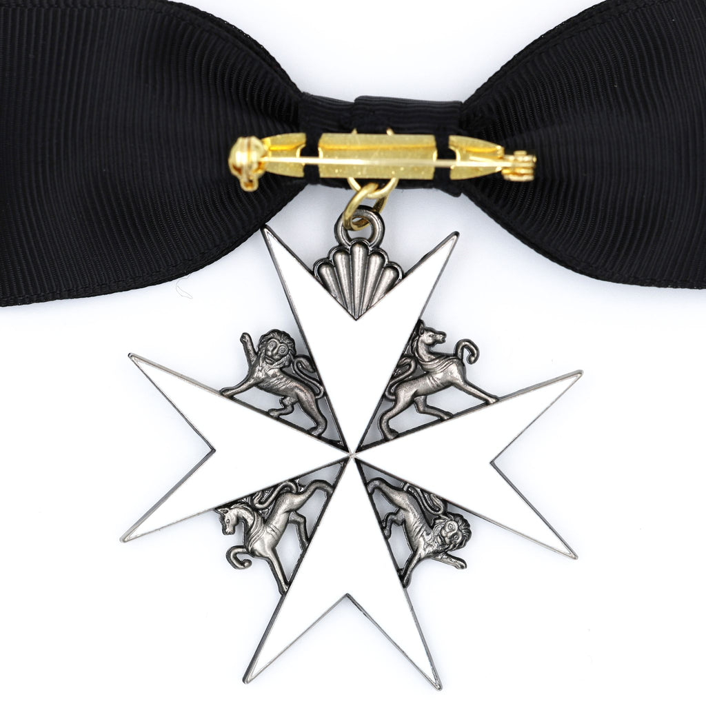 Britischer Johanniterorden – Damen-Schleifenabzeichen einer Dame der Gnade / UK British Order of St John Lady of Grace Bow Badge Replica – Sammleranfertigung