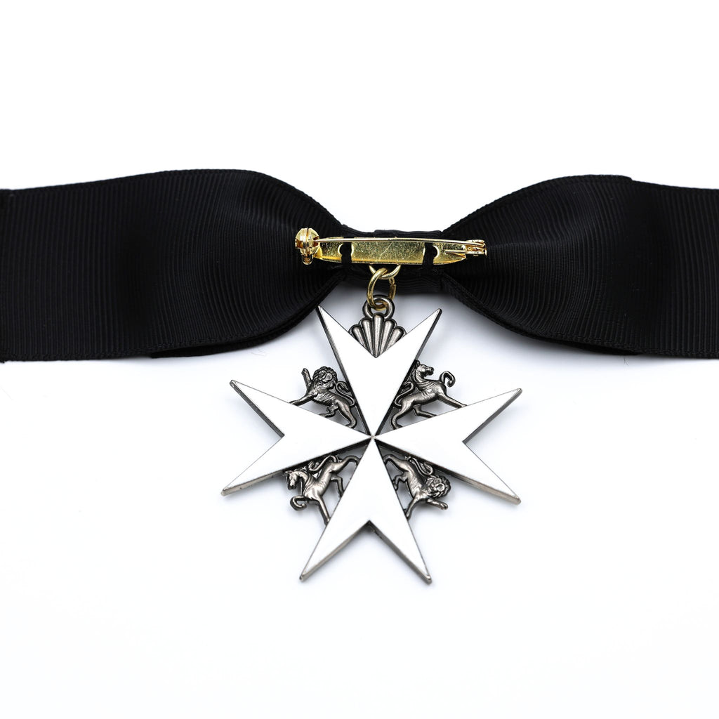 Britischer Johanniterorden – Damen-Schleifenabzeichen einer Dame der Gnade / UK British Order of St John Lady of Grace Bow Badge Replica – Sammleranfertigung