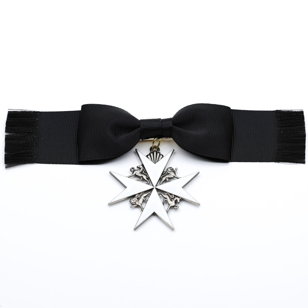 Britischer Johanniterorden – Damen-Schleifenabzeichen einer Dame der Gnade / UK British Order of St John Lady of Grace Bow Badge Replica – Sammleranfertigung