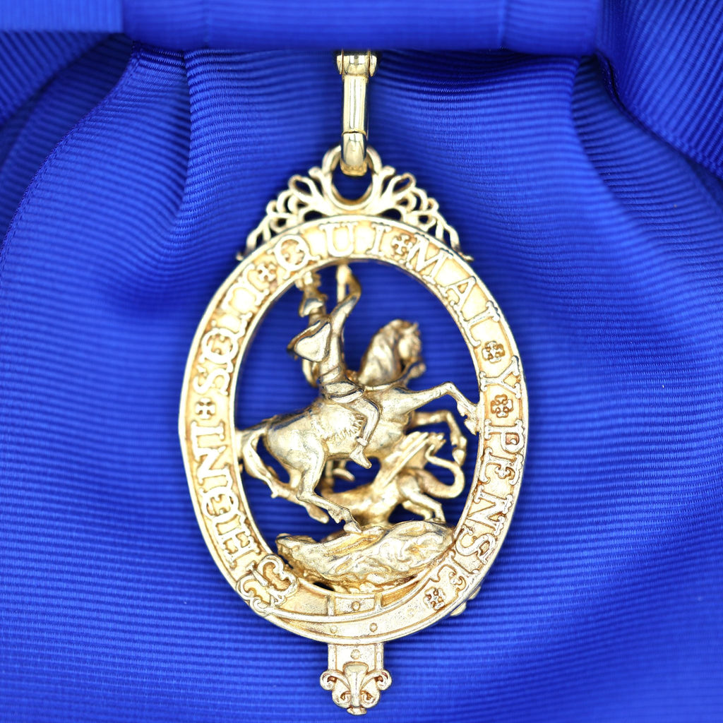 UK Hosenbandorden Order of the Garter Schärpe Medaille Replik Royalblau