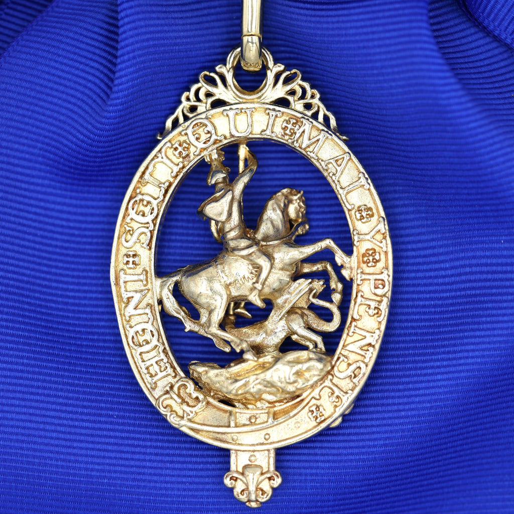 UK Hosenbandorden Order of the Garter Schärpe Medaille Replik Royalblau