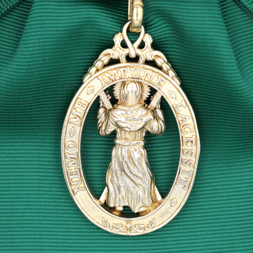 UK Distelorden Schärpe tiefgrün mit Abzeichen Order of the Thistle Replik