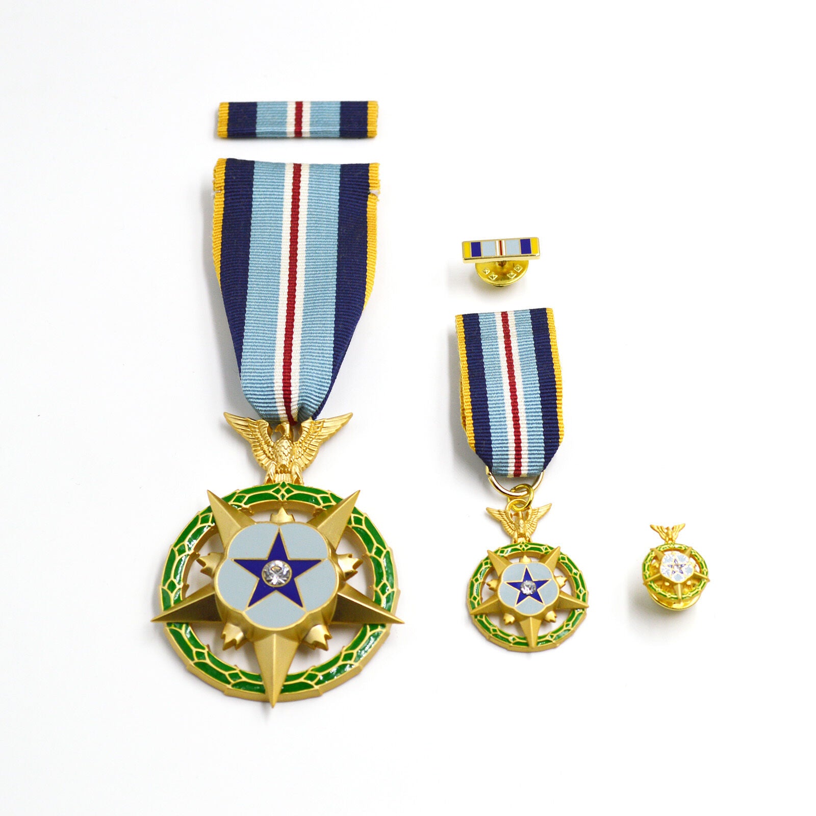 U.S. Congressional Space Medal of Honor (US Space MOH) Kongress-Weltraum-Ehrenmedaille – Kurzband / Short Ribbon Version – mit Etui – Sammleranfertigung (Replik / Nachfertigung / Museum Replica)