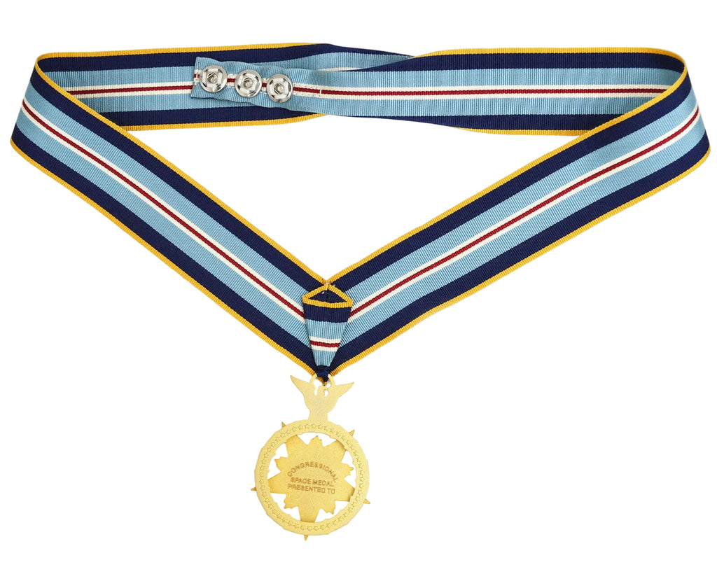 Congressional Space Medal of Honor (US Space MOH) – „Kongress-Weltraum-Ehrenmedaille“ – Halsband-Version (Neck Ribbon) – mit Etui – Sammleranfertigung (Replik / Nachfertigung / Museum Replica)