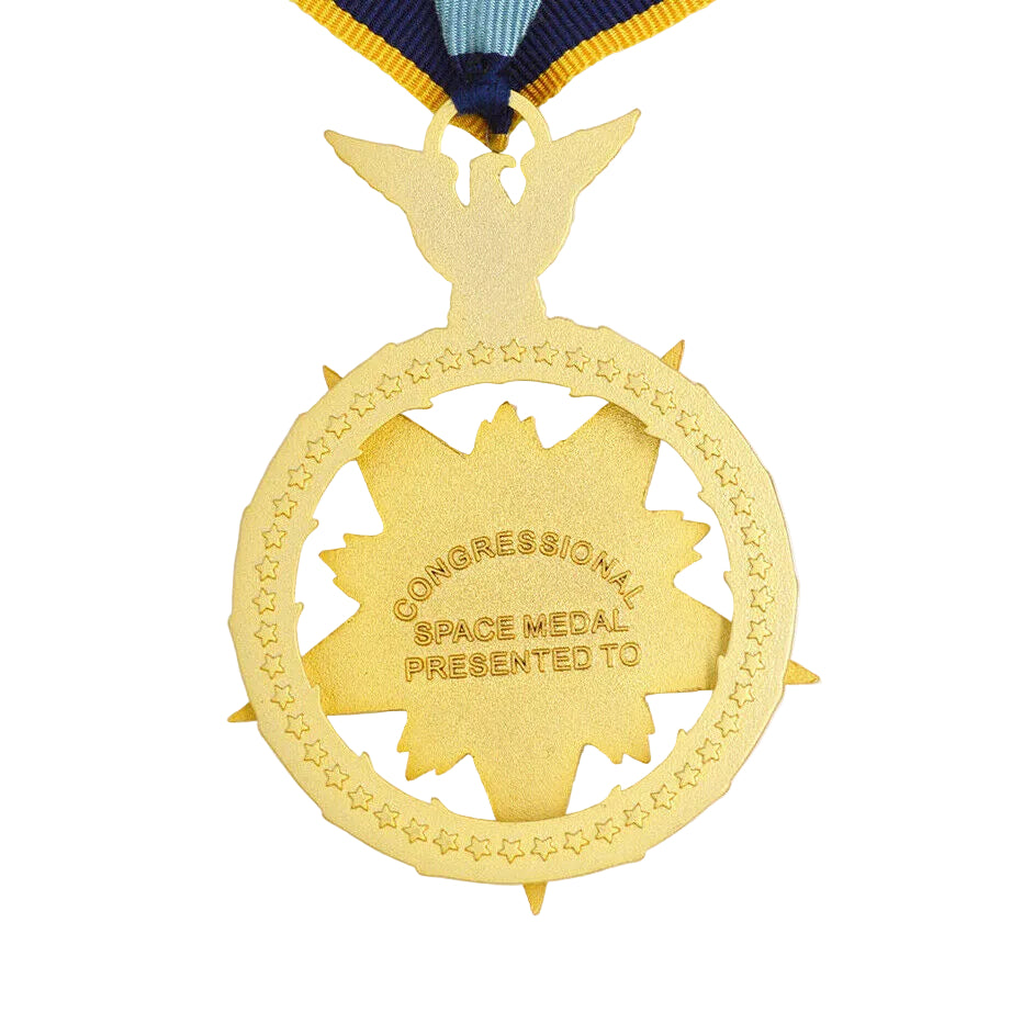 Congressional Space Medal of Honor (US Space MOH) – „Kongress-Weltraum-Ehrenmedaille“ – Halsband-Version (Neck Ribbon) – mit Etui – Sammleranfertigung (Replik / Nachfertigung / Museum Replica)