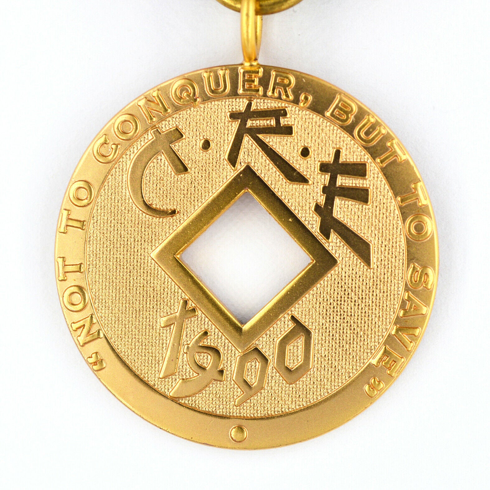 Imperial Order of the Dragon / Kaiserlicher Orden des Drachen (USA) – China/Boxer Rebellion 1900 (C.R.E.) – Medaille + Ribbon Bar/Bandschnalle + Kupfer-Dekoration – Replik Sammleranfertigung