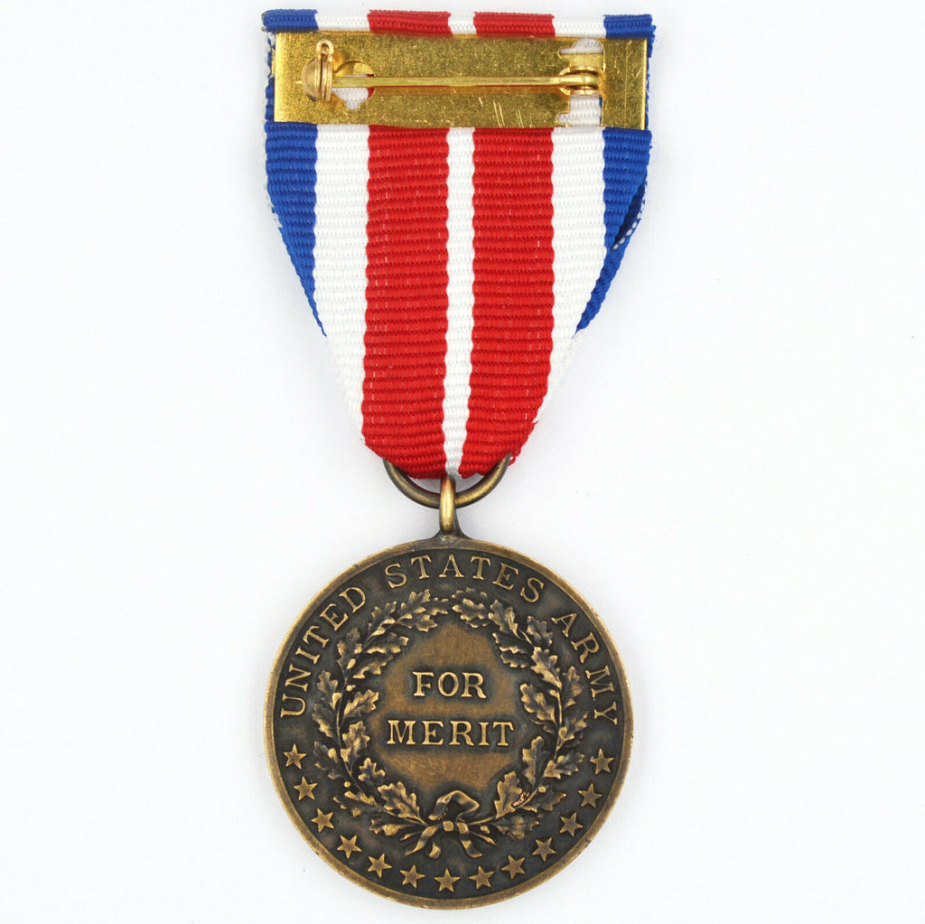 US Army Certificate of Merit Medal (1905–1918) / US Army Verdienstmedaille („Certificate of Merit“) – Replik-Set (Bandspange & Etui)