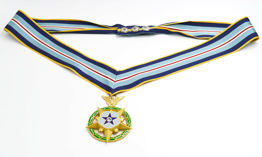 Congressional Space Medal of Honor (US Space MOH) – „Kongress-Weltraum-Ehrenmedaille“ – Halsband-Version (Neck Ribbon) – mit Etui – Sammleranfertigung (Replik / Nachfertigung / Museum Replica)