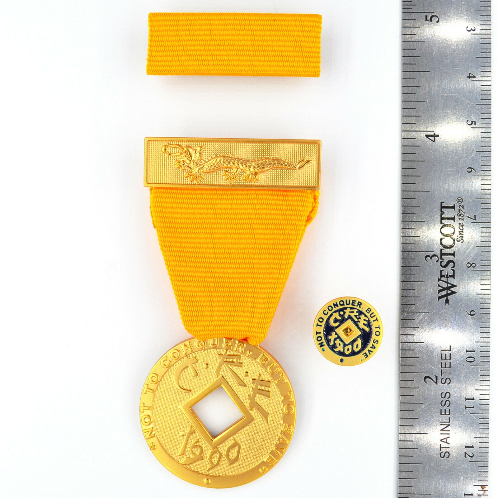 U.S. Imperial Order of the Dragon Type 1 / U.S. Kaiserlicher Orden des Drachen Typ 1 – C.R.E. 1900 (China Relief Expedition/Boxeraufstand) – Replica/Replik Set (Medal + Ribbon Bar + Copper Decoration)